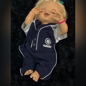 Team Athletics Mariners Baby Bodysuit Navy Gray MLB 3–6 Months